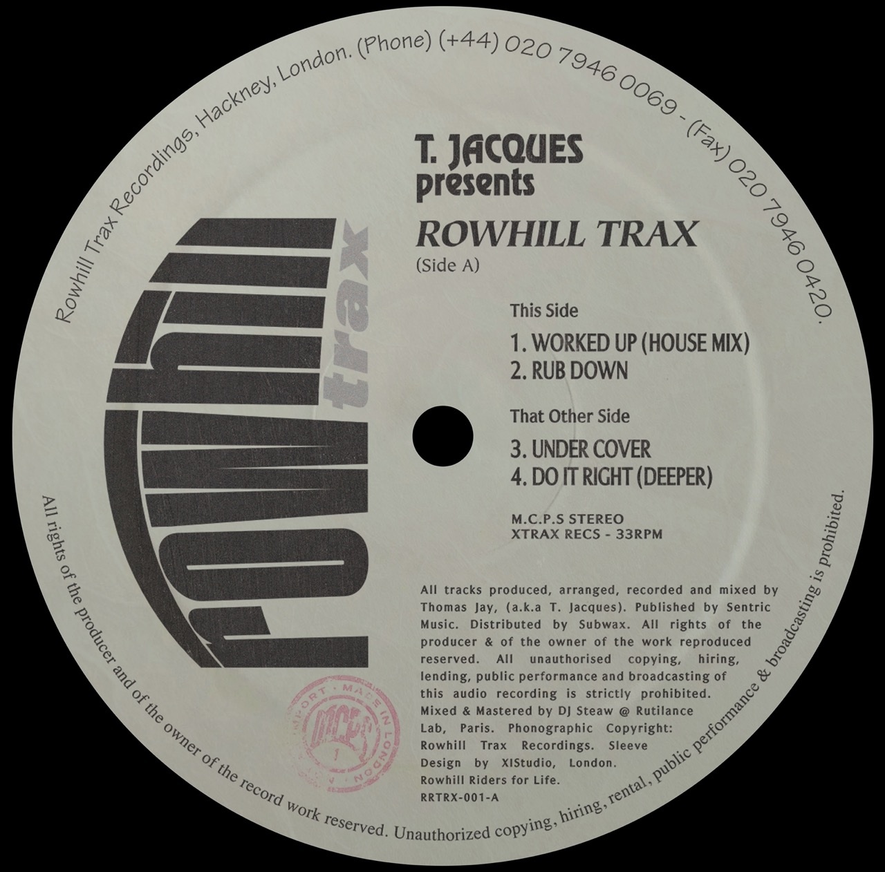 T. Jacques — Rowhill Trax EP artwork